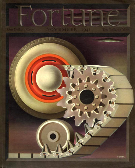 Fortune Magazine Cover Copyright 1941 Tank and Wheel | Vintage Ad and Cover Art 1891-1970