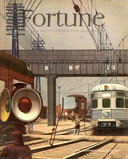 Fortune Magazine Cover Copyright 1942 Railroad From War | Vintage Ad and Cover Art 1891-1970