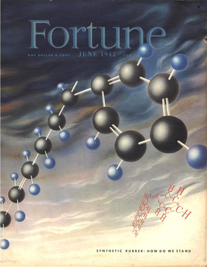 Fortune Magazine Cover Copyright 1942 Synthetic Rubber | Vintage Ad and Cover Art 1891-1970