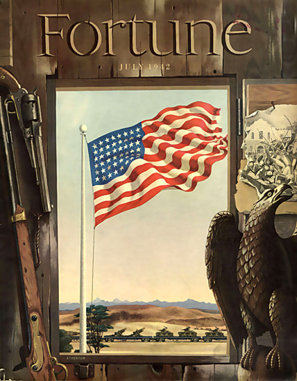 Fortune Magazine Cover Copyright 1942 War Flag | Vintage Ad and Cover Art 1891-1970