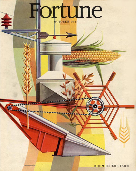 Fortune Magazine Cover Copyright 1947 Boom On Farm | Vintage Ad and Cover Art 1891-1970