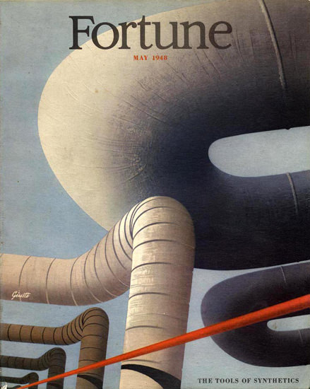 Fortune Magazine Cover Copyright 1948 Tools Synthetics | Vintage Ad and Cover Art 1891-1970