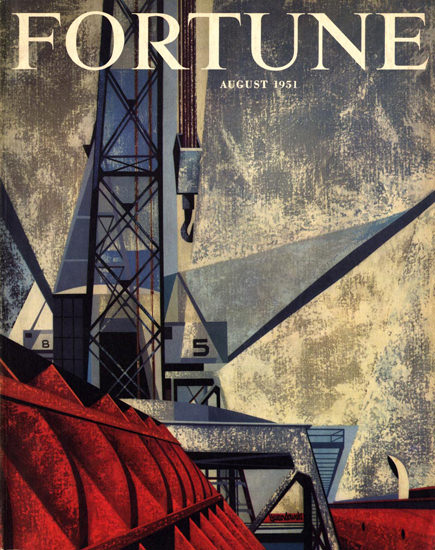 Fortune Magazine Cover Copyright 1951 Harbor | Vintage Ad and Cover Art 1891-1970