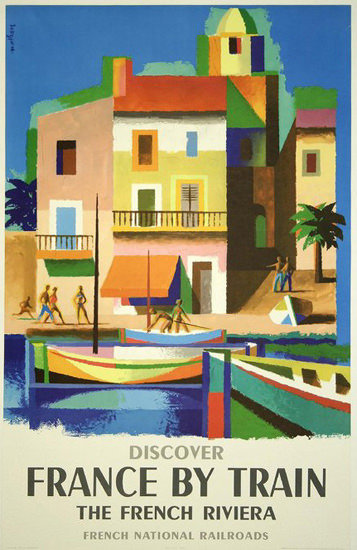 France By Train Riviera French National Railroad | Vintage Travel Posters 1891-1970