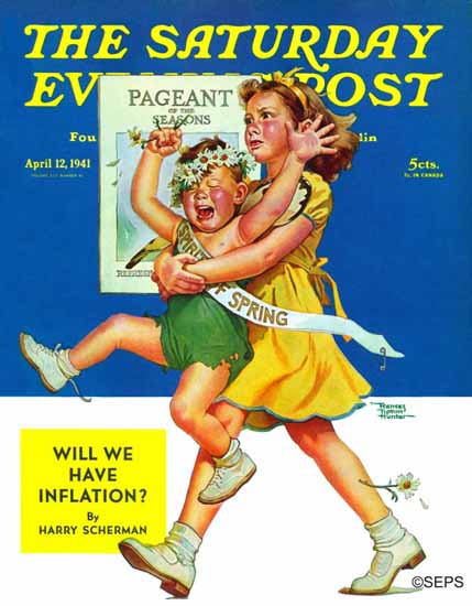 Frances Tipton Hunter Saturday Evening Post Spring Pageant 1941_04_12 | The Saturday Evening Post Graphic Art Covers 1931-1969