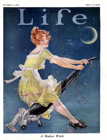 Frank X Leyendecker Life Magazine Modern Witch 1923-10-04 Copyright | Life Magazine Graphic Art Covers 1891-1936