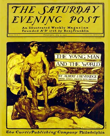 Frank X Leyendecker Saturday Evening Post Young Men World 1900_07_07 | The Saturday Evening Post Graphic Art Covers 1892-1930