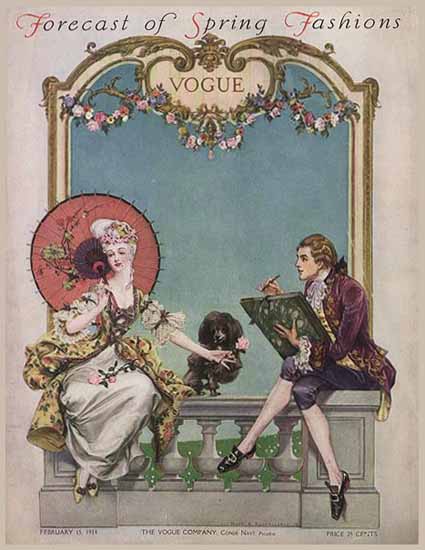 Frank X Leyendecker Vogue Cover 1914-02-15 Copyright | Vogue Magazine Graphic Art Covers 1902-1958