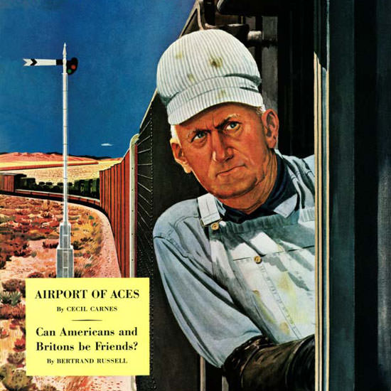 Fred Ludekens Saturday Evening Post Engineer 1944_06_03 Copyright crop | Best of 1940s Ad and Cover Art