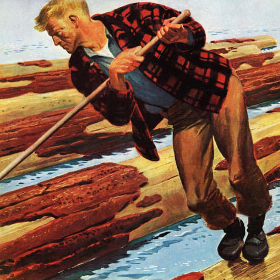 Fred Ludekens Saturday Evening Post Log 1943_12_11 Copyright crop | Best of Vintage Cover Art 1900-1970