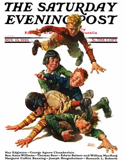 Frederic Stanley Saturday Evening Post Football 1926_11_13 | The Saturday Evening Post Graphic Art Covers 1892-1930