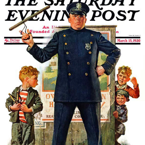 Frederic Stanley Saturday Evening Post Police 1930_03_15 Copyright crop | Best of Vintage Cover Art 1900-1970