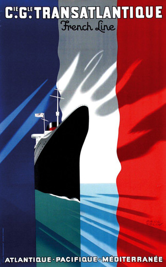 French Line Atlantique Mediterranee 1937 | Vintage Travel Posters 1891-1970