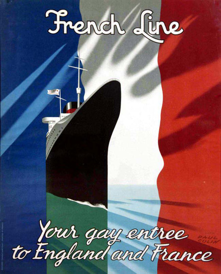 French Line To England And France 1949 P Colin | Vintage Travel Posters 1891-1970