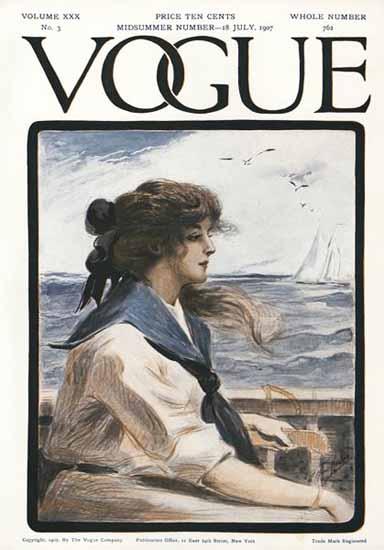 G Howard Hilder Vogue Cover 1907-07-18 Copyright | Vogue Magazine Graphic Art Covers 1902-1958