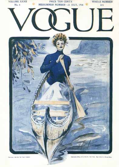 G Howard Hilder Vogue Cover 1908-07-23 Copyright | Vogue Magazine Graphic Art Covers 1902-1958