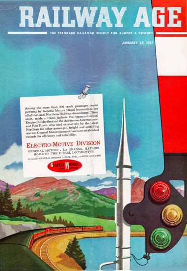 GM Electro LocoMotive 1951 Mountains | Vintage Ad and Cover Art 1891-1970