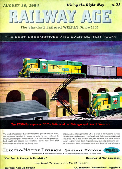 GM Electro LocoMotive 1954 Chicago N Western | Vintage Ad and Cover Art 1891-1970