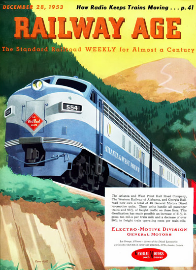 GM Electro LocoMotive Division 1953 Mountains | Vintage Ad and Cover Art 1891-1970