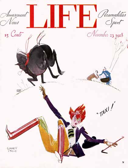 Garrett Price Life Magazine Taxi 1928-11-23 Copyright | Life Magazine Graphic Art Covers 1891-1936