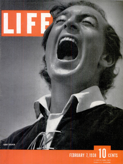 Gary Cooper 7 Feb 1938 Copyright Life Magazine | Life Magazine BW Photo Covers 1936-1970