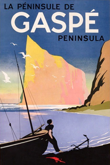 Gaspe Peninsula Quebec Canada 1938 | Vintage Travel Posters 1891-1970