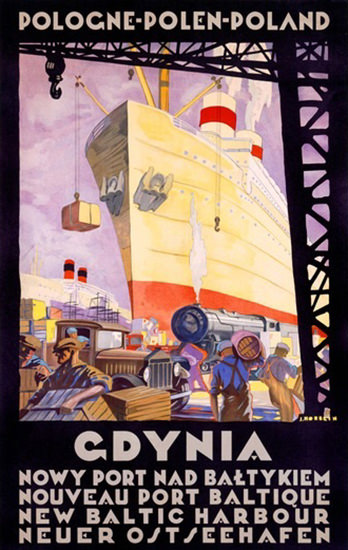 Gdynia Poland New Baltic Harbour | Vintage Travel Posters 1891-1970