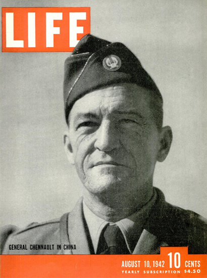 Gen Claire Lee Chennault in China 10 Aug 1942 Copyright Life Magazine | Life Magazine BW Photo Covers 1936-1970