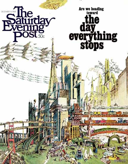 Gene Holton Saturday Evening Post Day Everything Stops 1968_12_14 | The Saturday Evening Post Graphic Art Covers 1931-1969