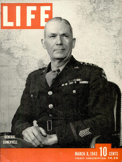 General Brehon B Somervell 8 Mar 1943 Copyright Life Magazine | Life Magazine BW Photo Covers 1936-1970