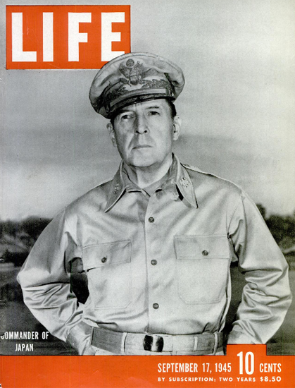 General Douglas MacArthur 17 Sep 1945 Copyright Life Magazine | Life Magazine BW Photo Covers 1936-1970