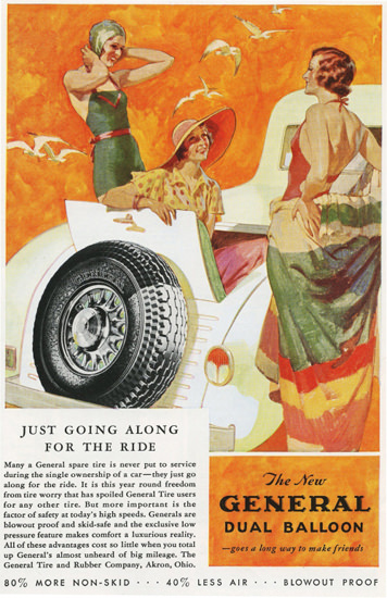 General Dual Balloon Going Along For Ride 1930s | Sex Appeal Vintage Ads and Covers 1891-1970