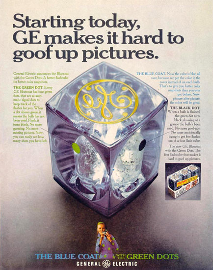 General Electric Dots Flashcube 1968 | Vintage Ad and Cover Art 1891-1970