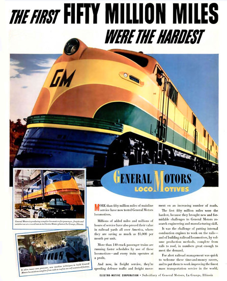 General Motors Locomotives | Vintage Ad and Cover Art 1891-1970