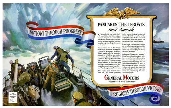 General Motors Pancakes The U-Boats | Vintage War Propaganda Posters 1891-1970