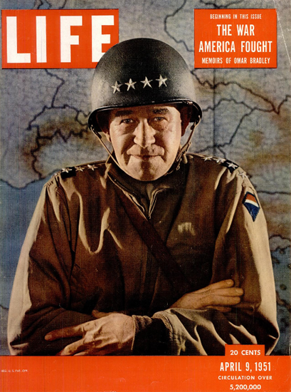 General Omar Nelson Bradley 9 Apr 1951 Copyright Life Magazine | Life Magazine Color Photo Covers 1937-1970