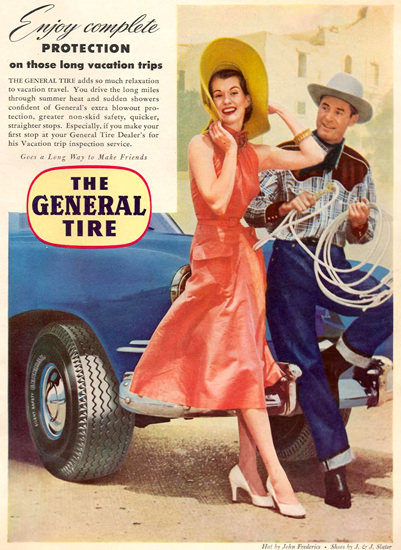 General Tire Compelete Protection On Trips 1951 | Sex Appeal Vintage Ads and Covers 1891-1970