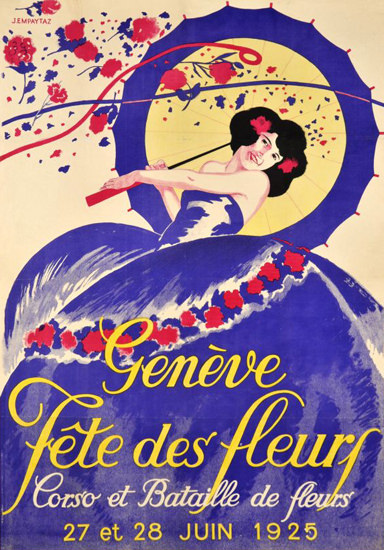 Geneve Fete Des Fleurs Corso Switzerland 1925 | Vintage Ad and Cover Art 1891-1970