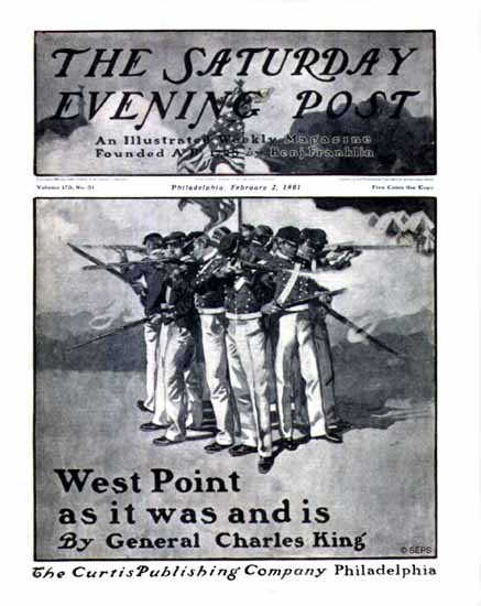 George Gibbs Artist Saturday Evening Post West Point 1901_02_02 | The Saturday Evening Post Graphic Art Covers 1892-1930