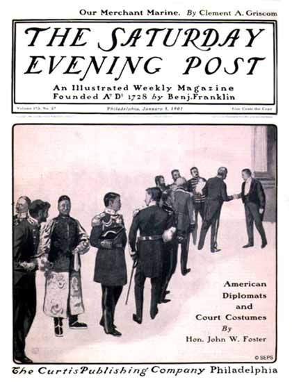 George Gibbs Cover Artist Saturday Evening Post 1901_01_05 | The Saturday Evening Post Graphic Art Covers 1892-1930