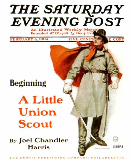 George Gibbs Saturday Evening Post A Little Union Scout 1904_02_06 | The Saturday Evening Post Graphic Art Covers 1892-1930