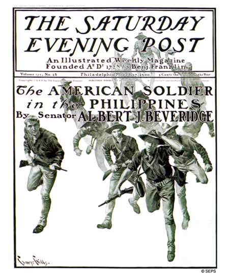 George Gibbs Saturday Evening Post American in Philippines 1900_03_17 | The Saturday Evening Post Graphic Art Covers 1892-1930