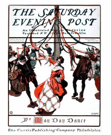 George Gibbs Saturday Evening Post Man Day Dance 1901_04_27 | The Saturday Evening Post Graphic Art Covers 1892-1930