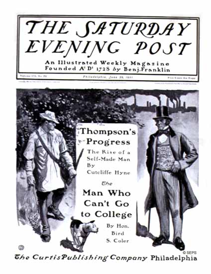 George Gibbs Saturday Evening Post Rise of a Self-Made Man 1901_06_29 | The Saturday Evening Post Graphic Art Covers 1892-1930