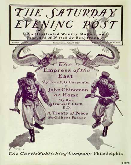 George Gibbs Saturday Evening Post The Empress of the East 1900_07_28 | The Saturday Evening Post Graphic Art Covers 1892-1930