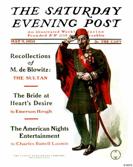 George Gibbs Saturday Evening Post The Sultan 1903_05_09 | The Saturday Evening Post Graphic Art Covers 1892-1930