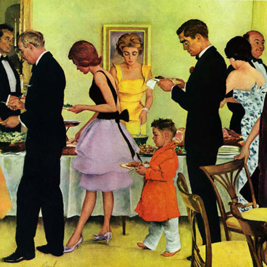 George Hughes Saturday Evening Post Buffet 1961_11_11 Copyright crop | Best of 1960s Ad and Cover Art