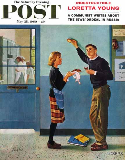 George Hughes Saturday Evening Post Cookie Tester 1960_05_28 | The Saturday Evening Post Graphic Art Covers 1931-1969