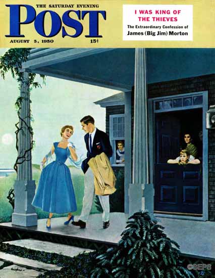 George Hughes Saturday Evening Post Date for the Dance 1950_08_05 | The Saturday Evening Post Graphic Art Covers 1931-1969