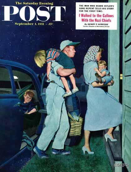 George Hughes Saturday Evening Post Home at Last 1951_09_01 | The Saturday Evening Post Graphic Art Covers 1931-1969